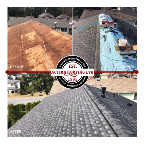 action roofing ltd house before and after roof replacement