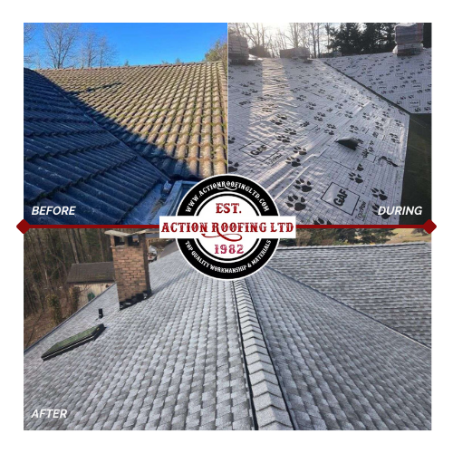 action roofing ltd house before and after roof repair